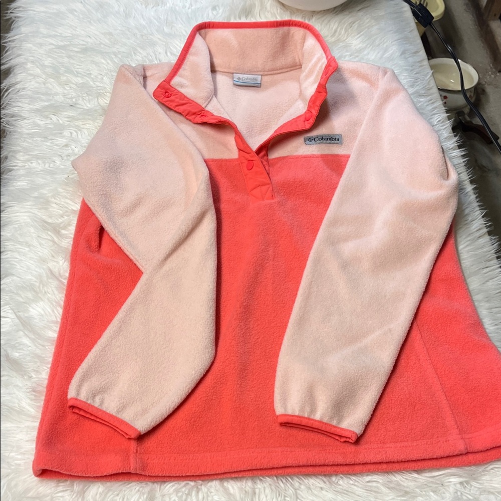 Columbia Coral and Pink Fleece Pullover